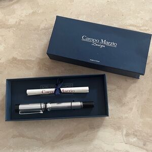 Campo Marzio Filigree Roller Silver and Black Pen - Made in Italy 🇮🇹